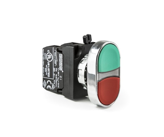 CM Series Metal 1NO+1NC Double Flush Red-Green 22 mm Control Unit